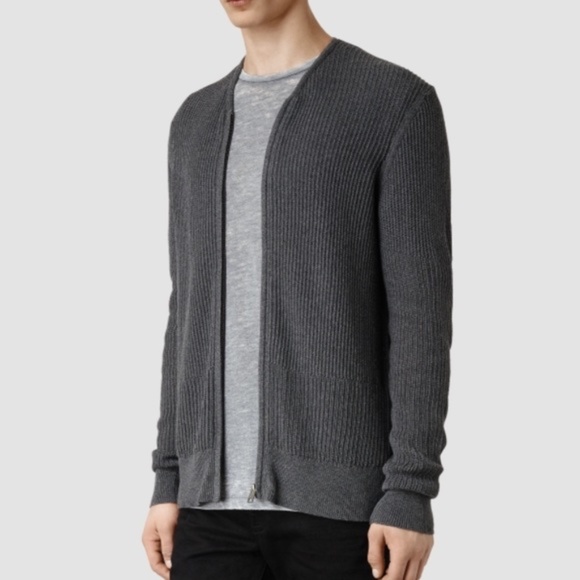 All Saints Metz Knit Cardigan Small Grey - Picture 2 of 9